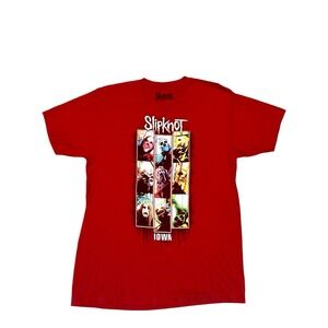 Slipknot Iowa Panel Group Masks Nu Metal Band 2021 Red T-shirt Size L